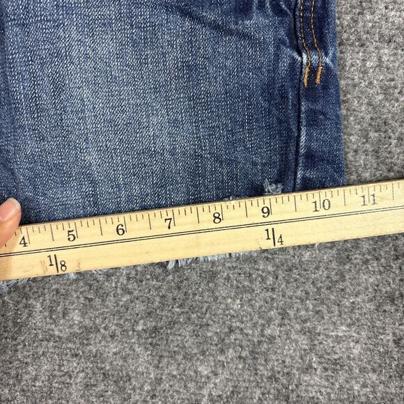 Free People Shorts Womens Size 25 Blue Button Fly Raw Hem Boho Hippie Grunge - Picture 8 of 11